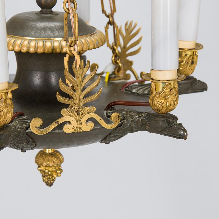 An Empire style chandelier, early 20th century.