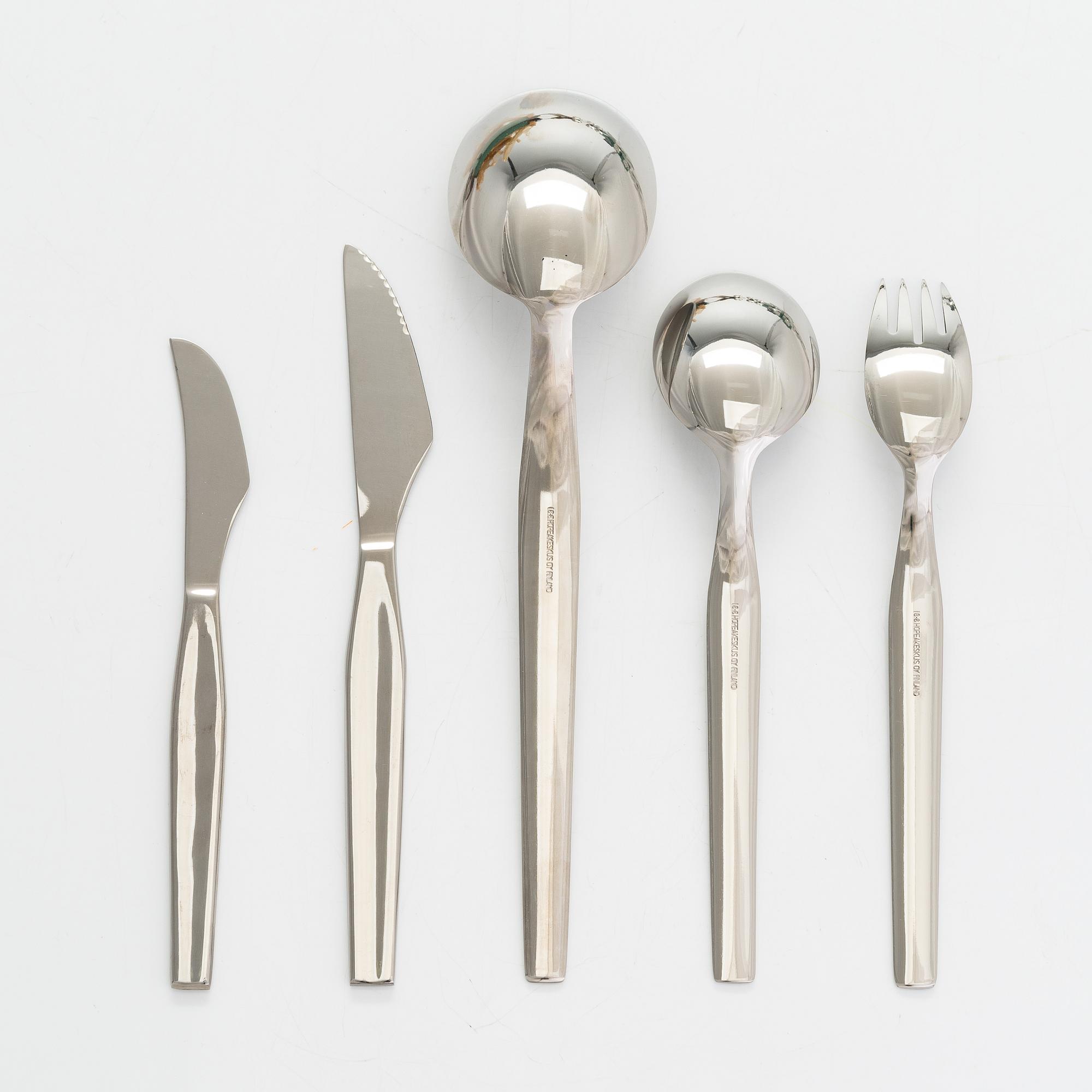 Tapio Wirkkala, a 20-pcs steel set of 'Caravelle' cutlery for Hopeakeskus Oy Finland.