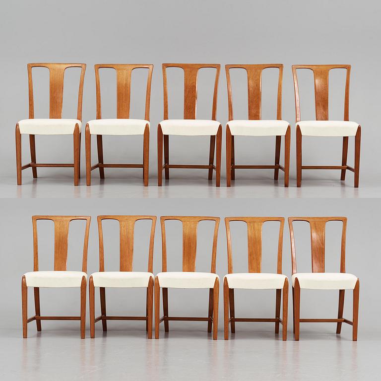 Runar Engblom, a set of ten mahogany chairs, for the Stockholm Crafts Association, 1940s-50s.