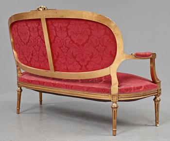 SALONGSMÖBEL, 10 delar, Louis XVI-stil, 1900-tal.