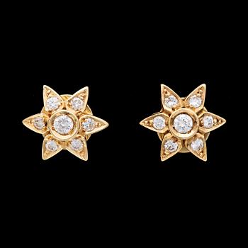 229. EARINGS, brilliant cut diamonds, tot. app. 0.60 cts.