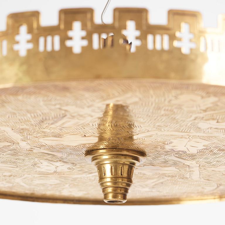 Alf Munthe, a Swedish Grace ceiling lamp, executed by H. Person, Sweden 1920s.