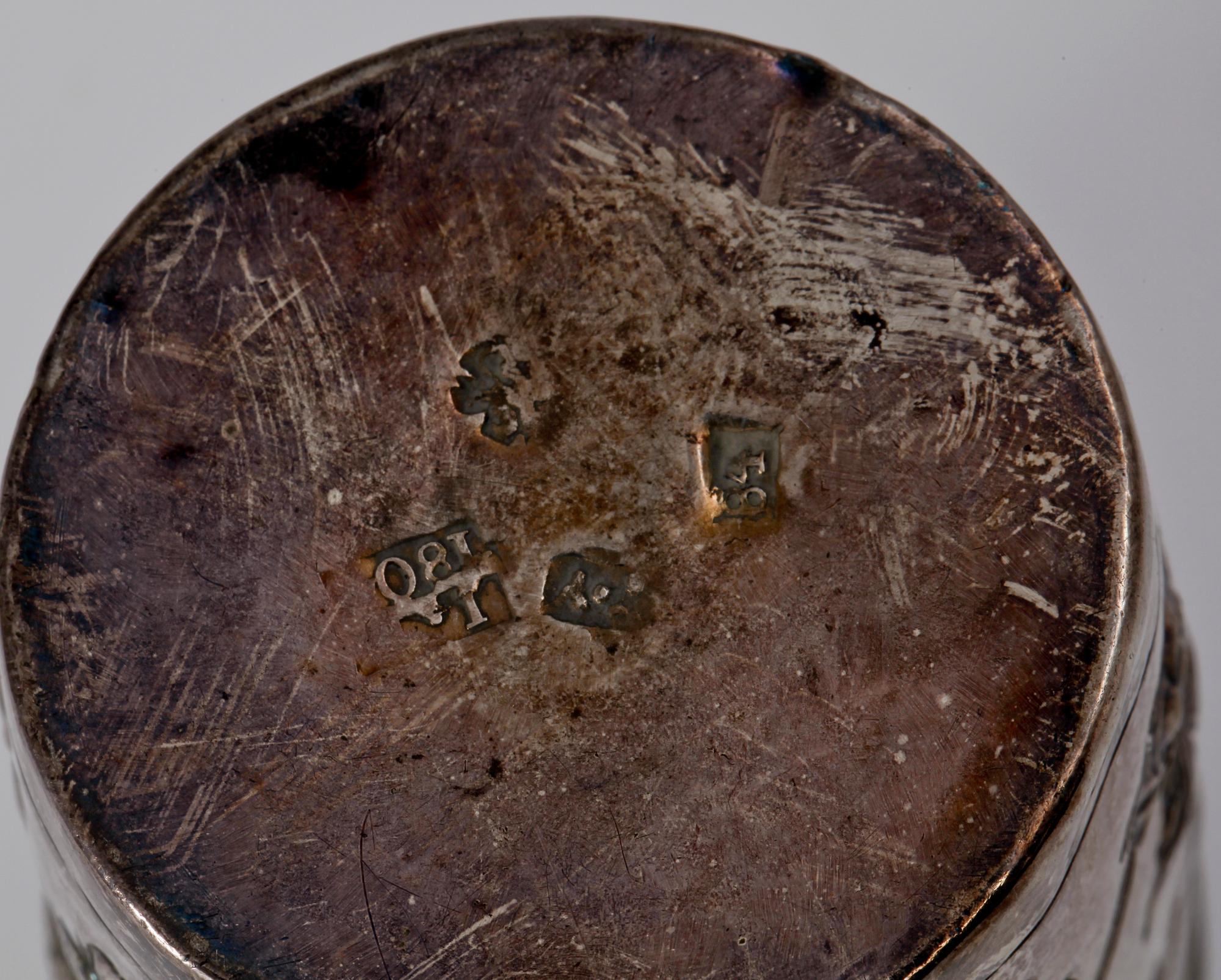 BÄGARE, 4st, silver. Ryssland, 1700 och 1800-tal.