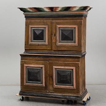 A painted pine cabinet from Ångermanland, 18th Century.