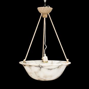 A 20th century alabaster ceiling light pendant.