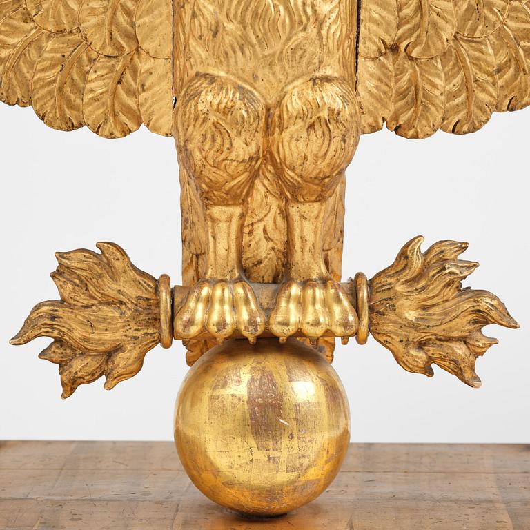 A Swedish Empire giltwood console table, early 19th century.