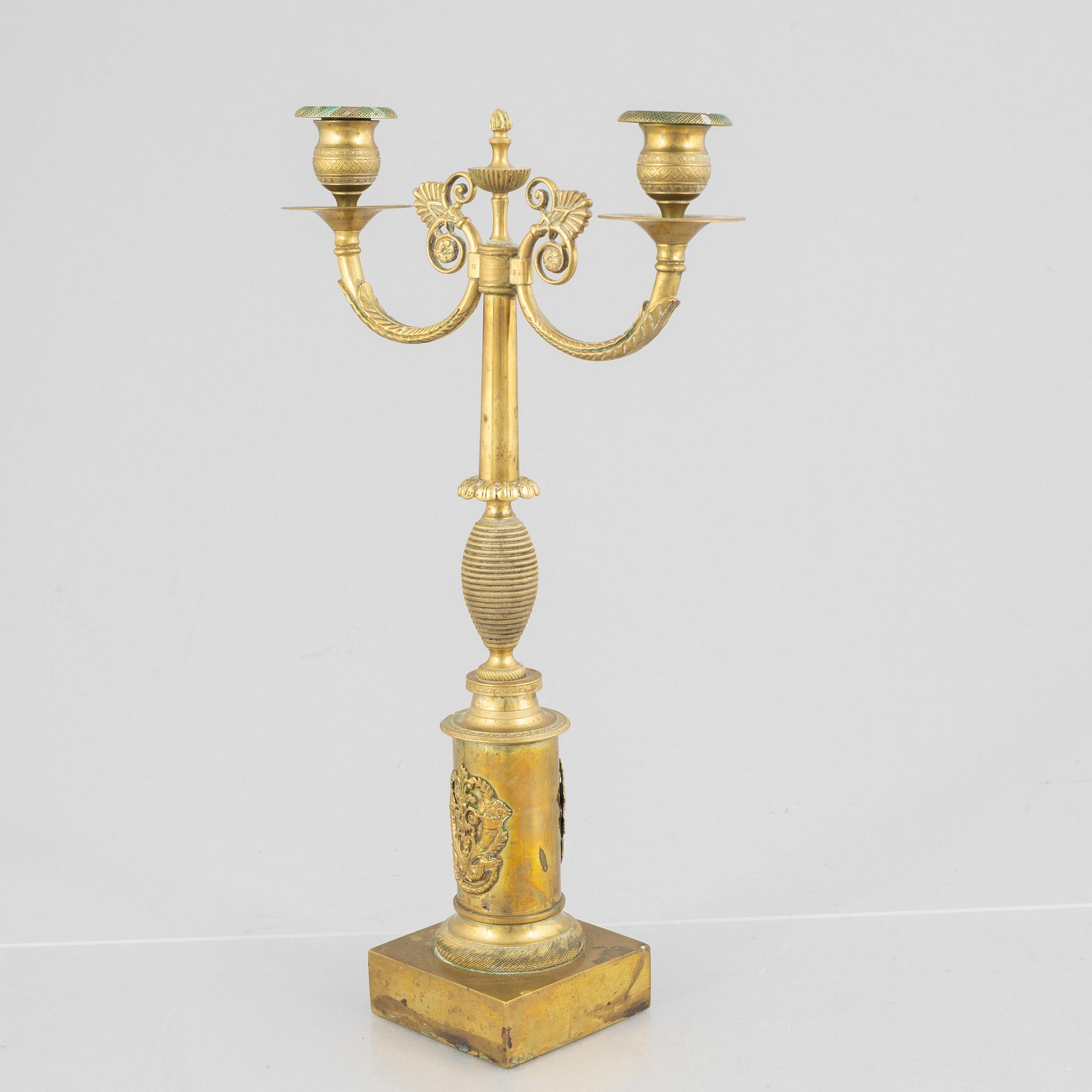 An Empire candelabra, first half of the 19th century.