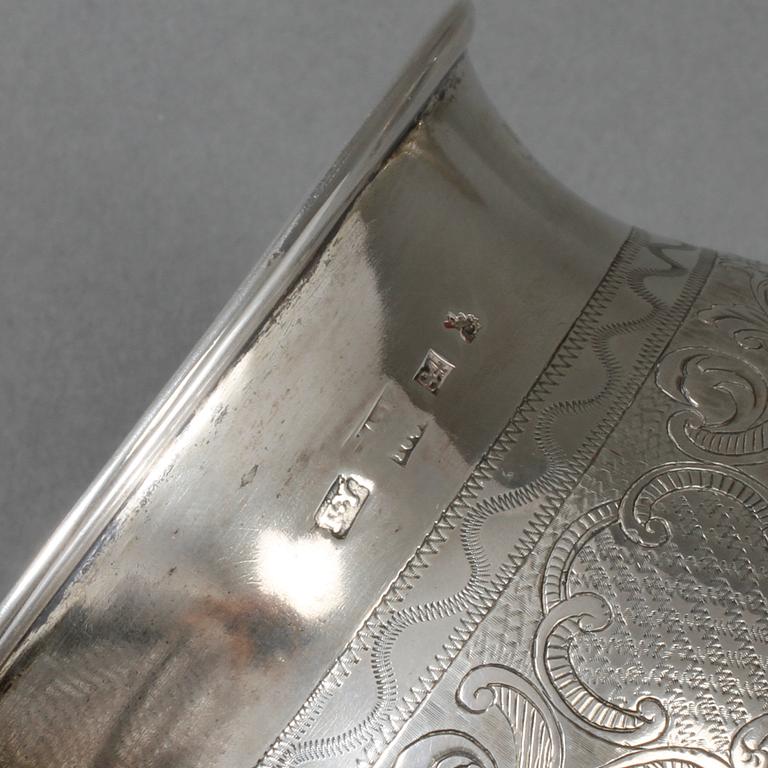 BÄGARE, silver, Moskva, 1849, vikt 322 g.