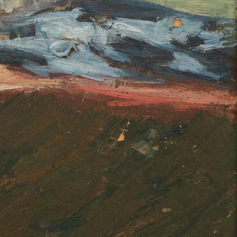 HELMER OSSLUND, oil on paper panel, unclearly signed.