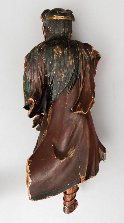 FIGUR, målat trä, sannolikt Japan, 1800-/1900-tal.