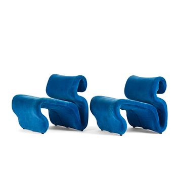 21. Jan Ekselius, a pair of lounge chairs, 'Etcetera', J.O. Carlssons Möbel AB, Vetlanda, 1960-70s.