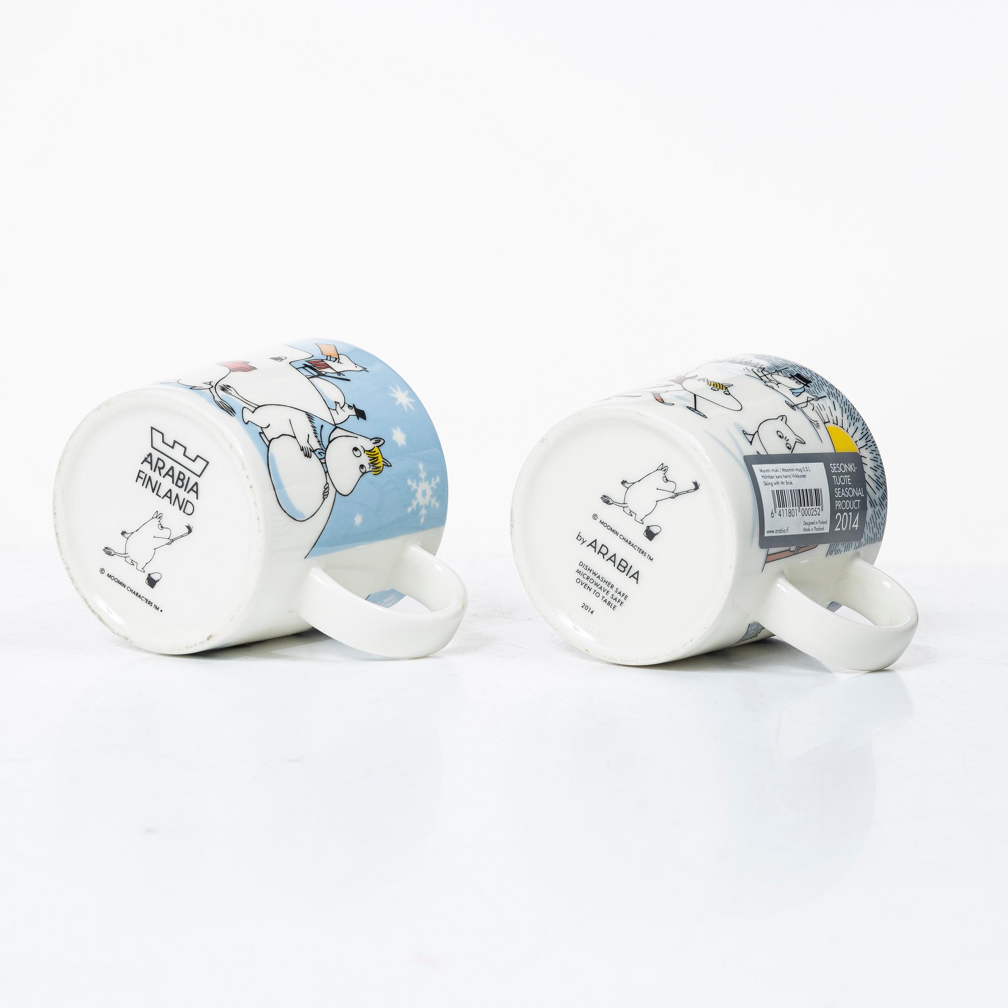 Arabia, ten Moomin mugs, Finland, 2002-2013.