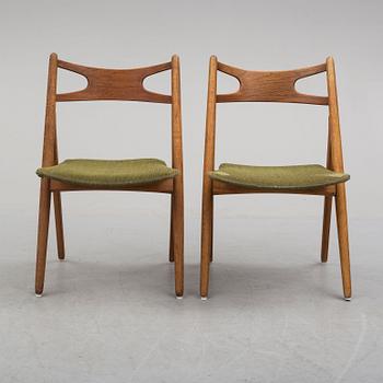 Five model CH-29 chairs by Hans J Wegner,Denmark, mid 20th century.