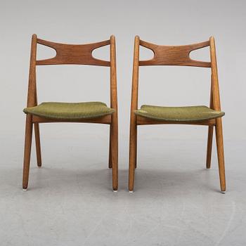 HANS J WEGNER, stolar, 5 stycken, modell CH-29, Carl Hansen & Son, Odense, Danmark, 1900-talets mitt.