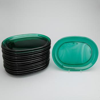 HUMMERTALLRIKAR, 15 st, grönt glas, Josef Frank, Firma Svenskt Tenn.