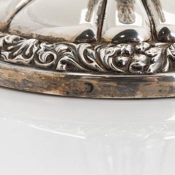 A pair of silver candelabras, a pair, Belgium 1831-1868.