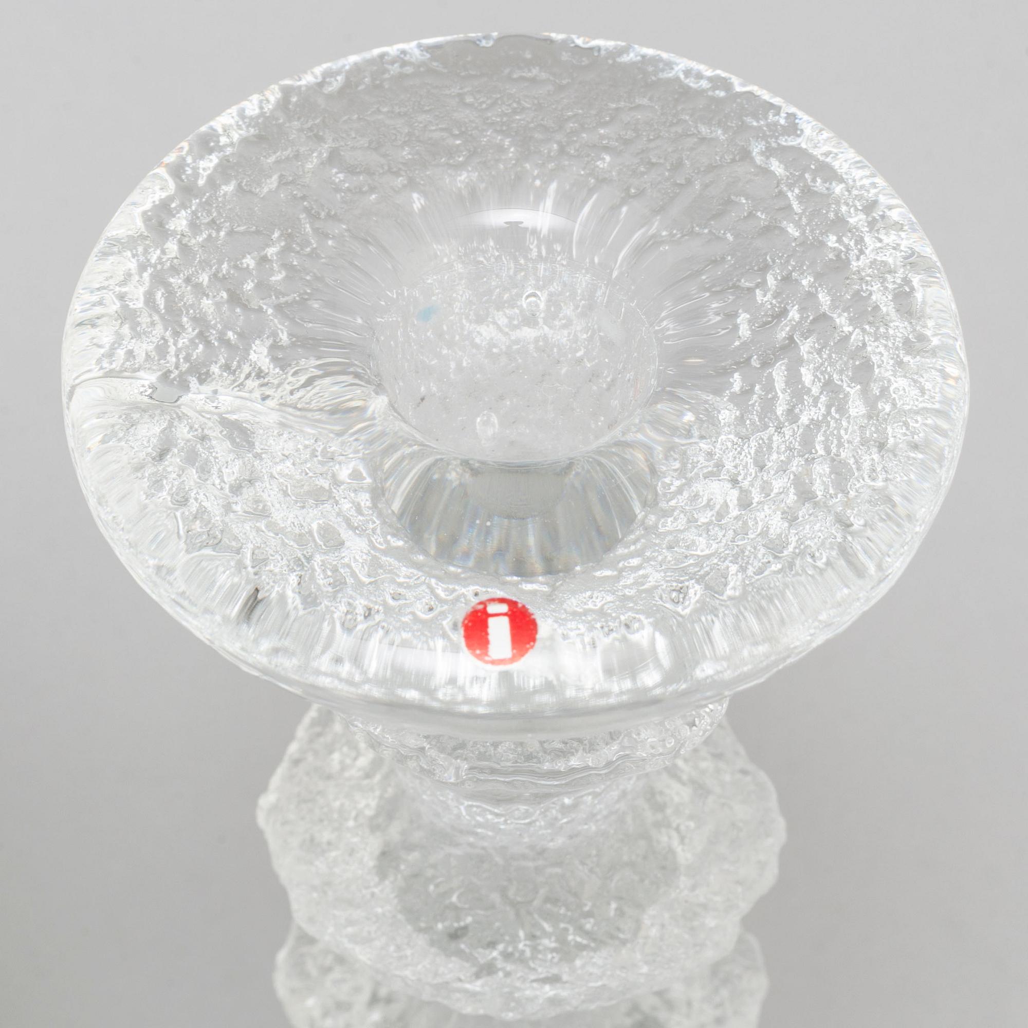 TIMO SARPANEVA, eight glass 'Festivo' candle holders, for Iittala, signed.