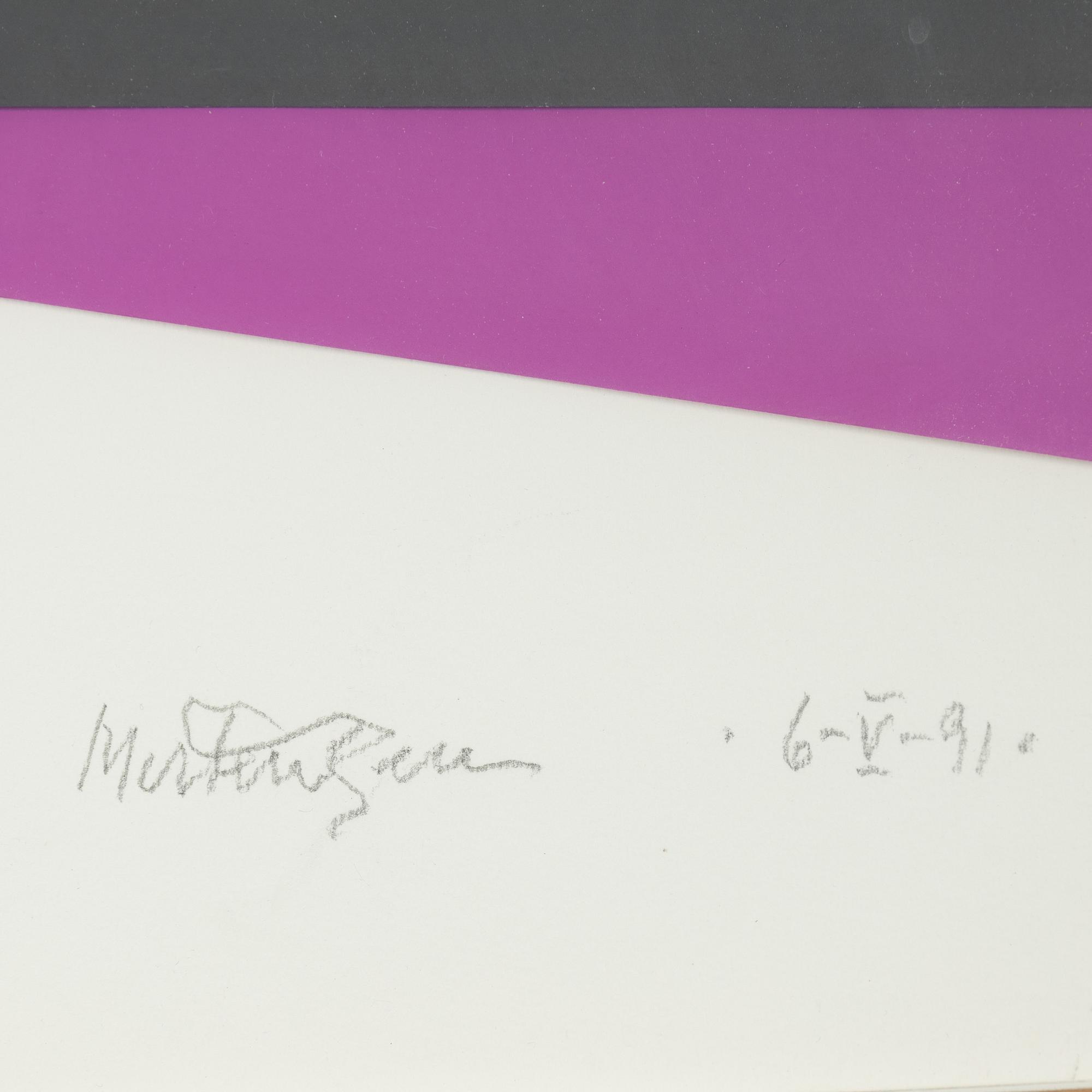 Richard Mortensen, collafge, signed and dated 6-V-91.