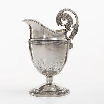 A Swedish early 19th century silver creamer, mark of Carl Petter Lampa, Stockholm 1828.