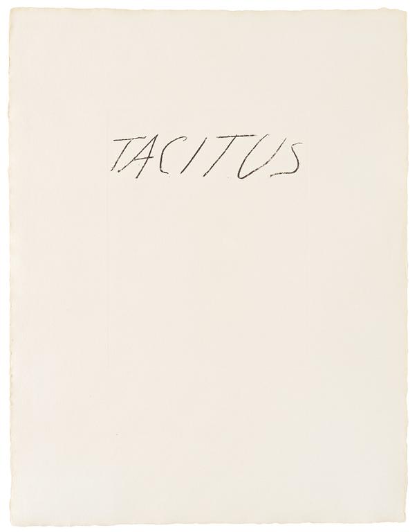 Cy Twombly, "Tacitus" ur "Six Latin Writers and Poets".