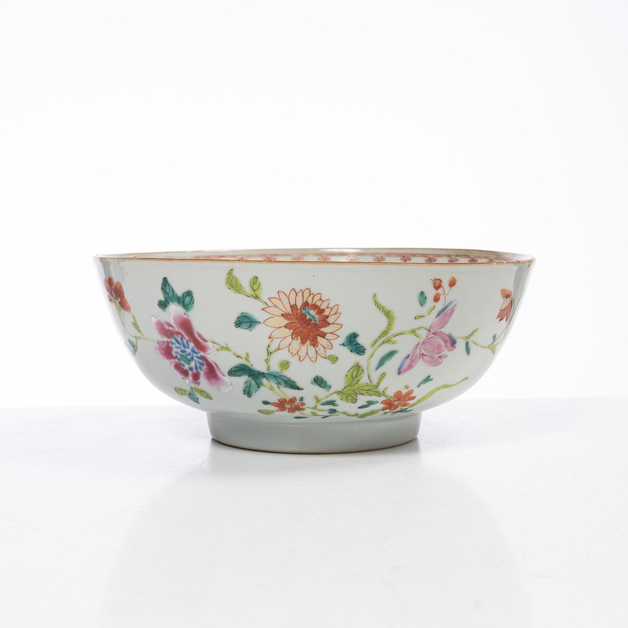 Parti Famille Rose-porslin, 5 delar, kina, Qianlong (1736-95).