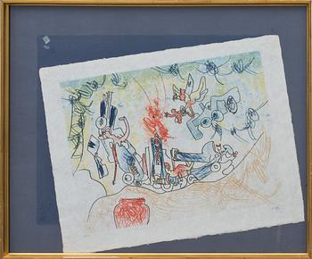 ROBERTO MATTA, färglitografi, signerad och numrerad 69/100.
