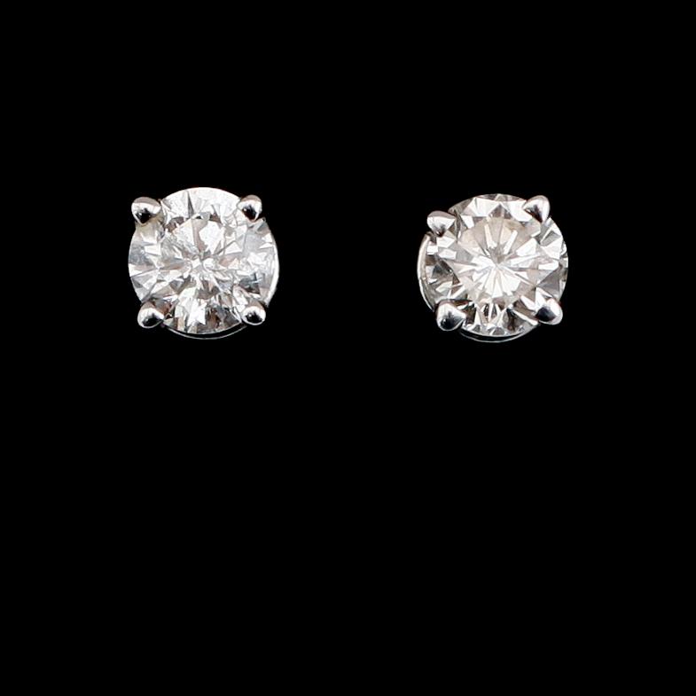 ÖRHÄNGEN, 1 par, 14 k vitguld, briljantslipade diamanter tot 0.63 ct.