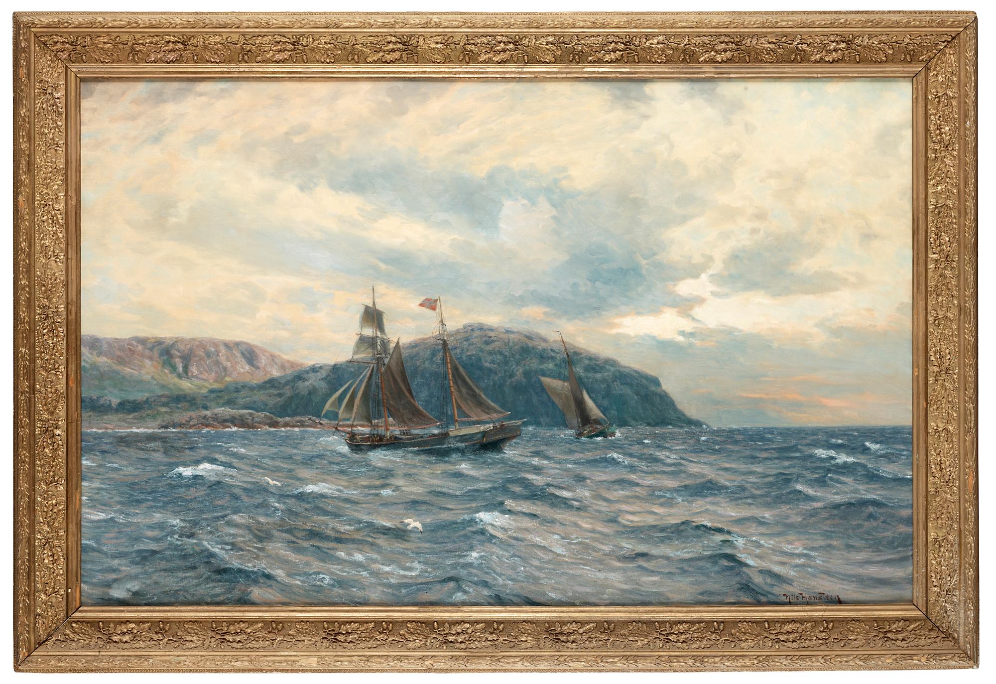 NIELS HANSTEEN, olja på duk, sign.