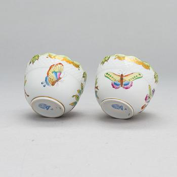 A Herend Queen Victoria VBO porcelain coffee set and two trinket boxes, totally 19 pieces, Hungary.