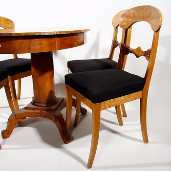 SALONGSGRUPP, 6 delar, Biedermeier, 1840-tal.