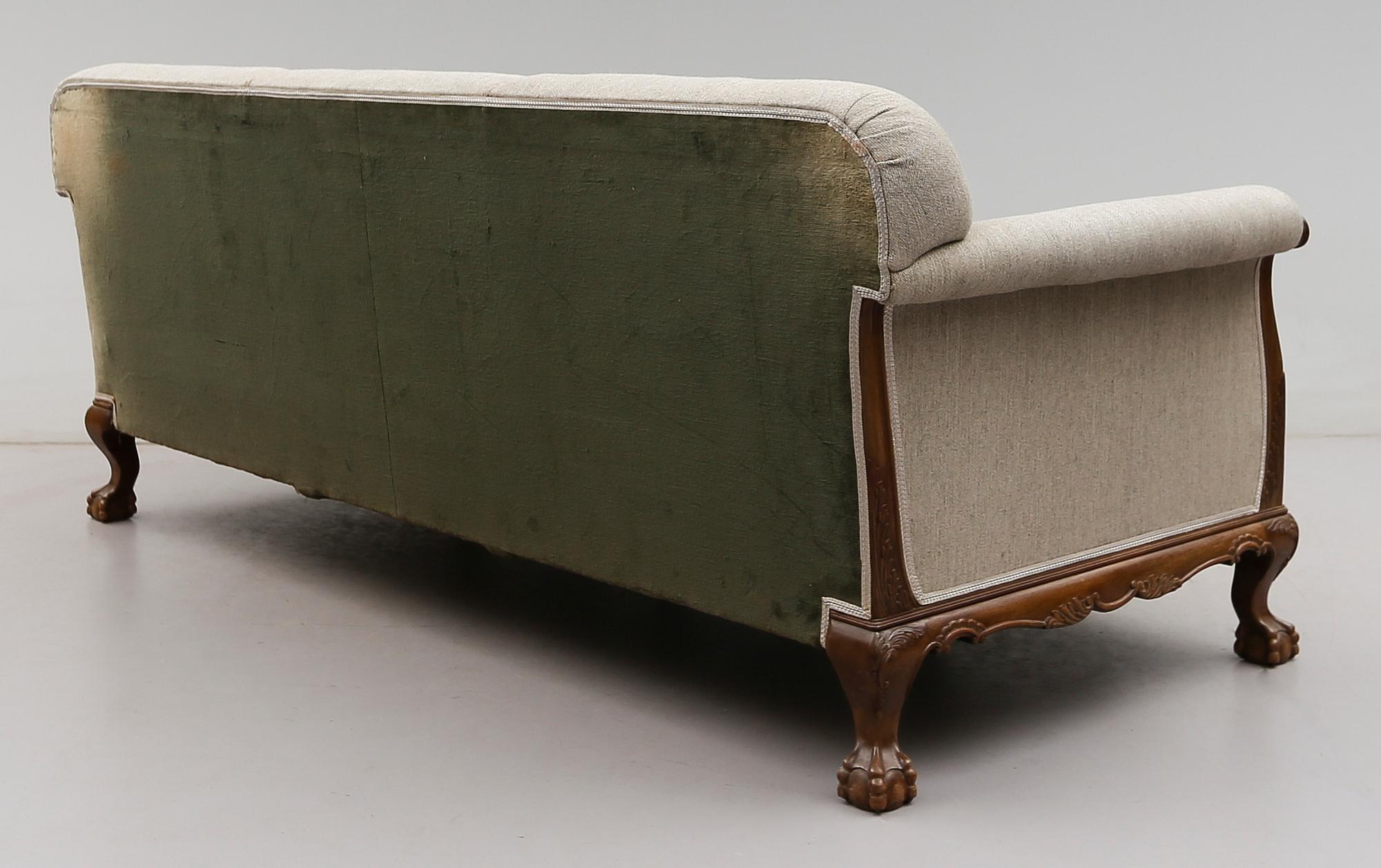 SOFFA, chippendalestil, 1900-talets första hälft.