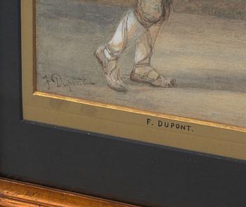 OKÄND KONSTNÄR, akvarell, signerad F. Dupont,  1800-tales fösta hälft.
