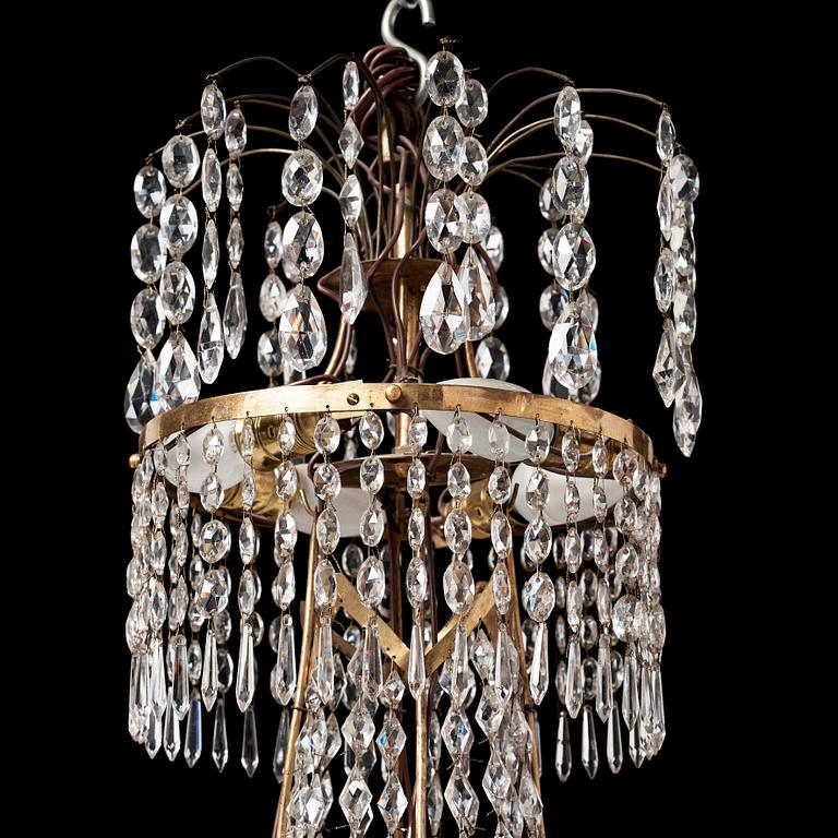 A late Gustavian circa 1800 five-light chandelier.