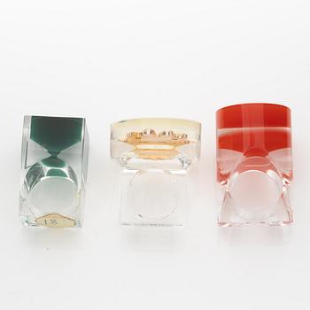 Siv Lagerström, three acrylic plastic rings, 1970s.