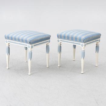 Stools, a pair, Gustavian style, 20th century.
