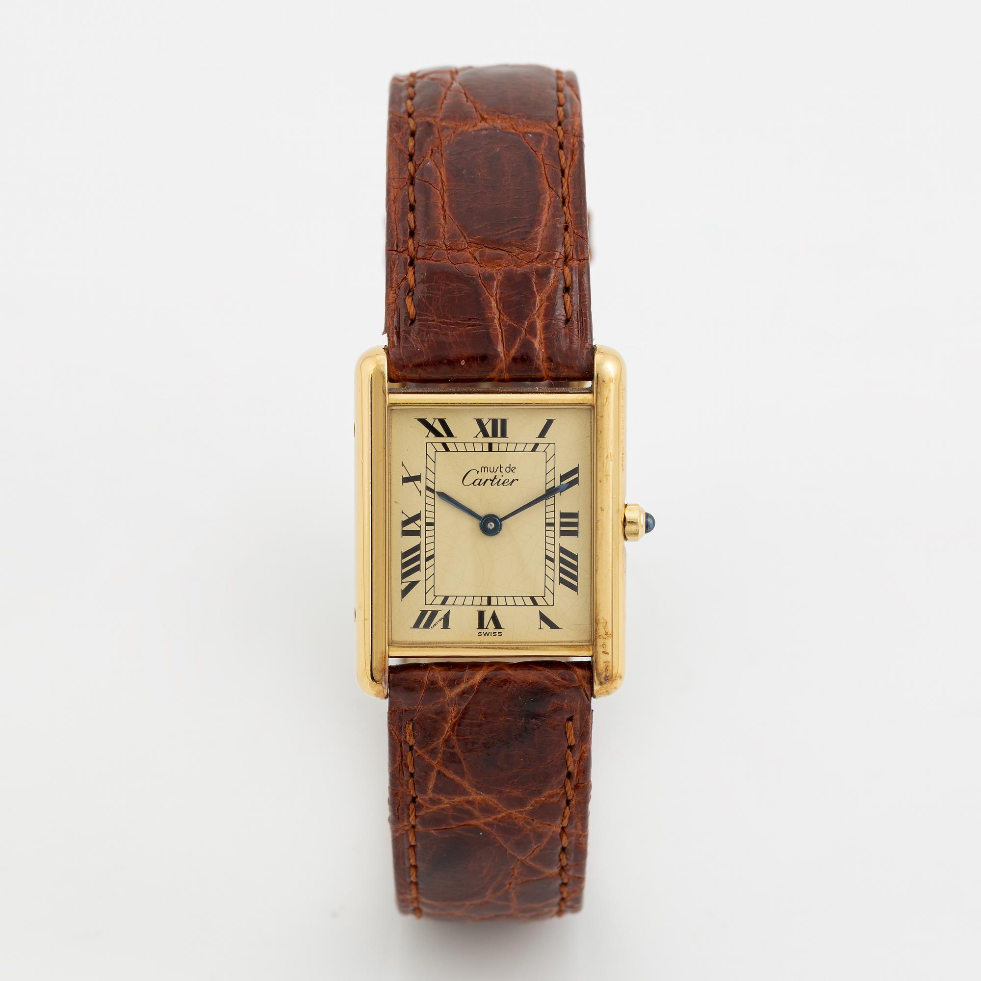 must de Cartier, Tank, armbandsur, 23,5 x 23 (30,5) mm.
