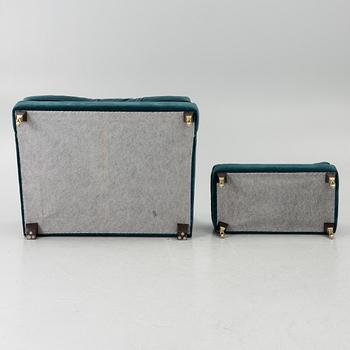 An armchair and footstool, JIO furniture, contemporary.