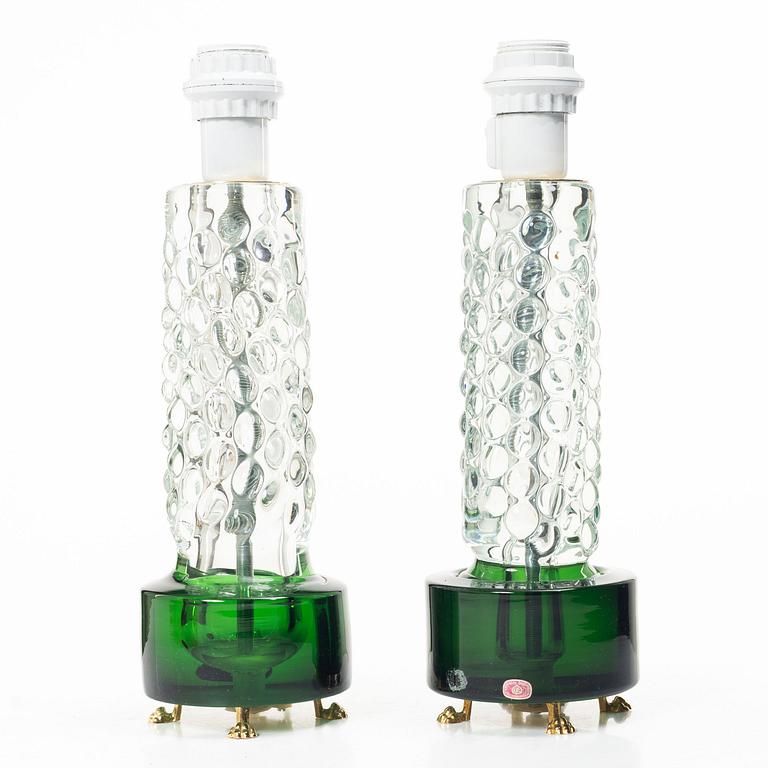 A pair of table lamps, Bohemia, Czechoslovakia, second half of the 20th century.