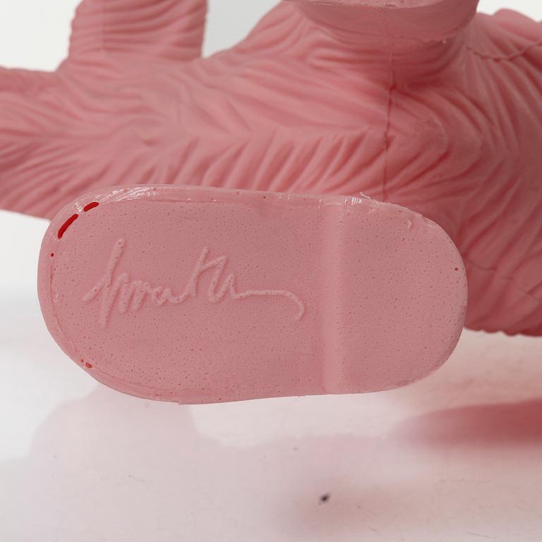 William Sweetlove, "Cloned Schnauzer with water bottle". (Pink).