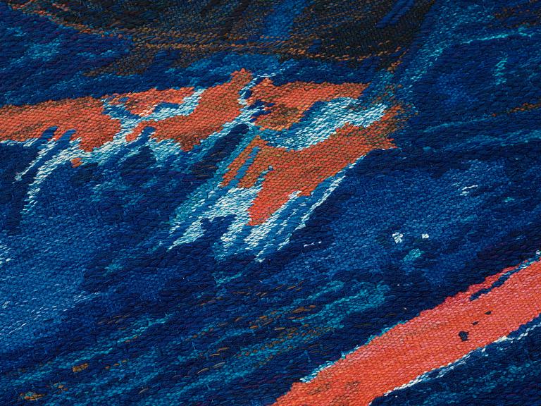 TAPESTRY. "Vår vid havet". Flat weave. 188 x 288 cm. Signed HAV KW EU VL molin (Brita Molin).