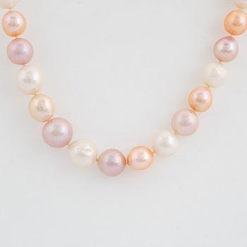 COLLIER, med sötvattenspärlor, citrinlås.