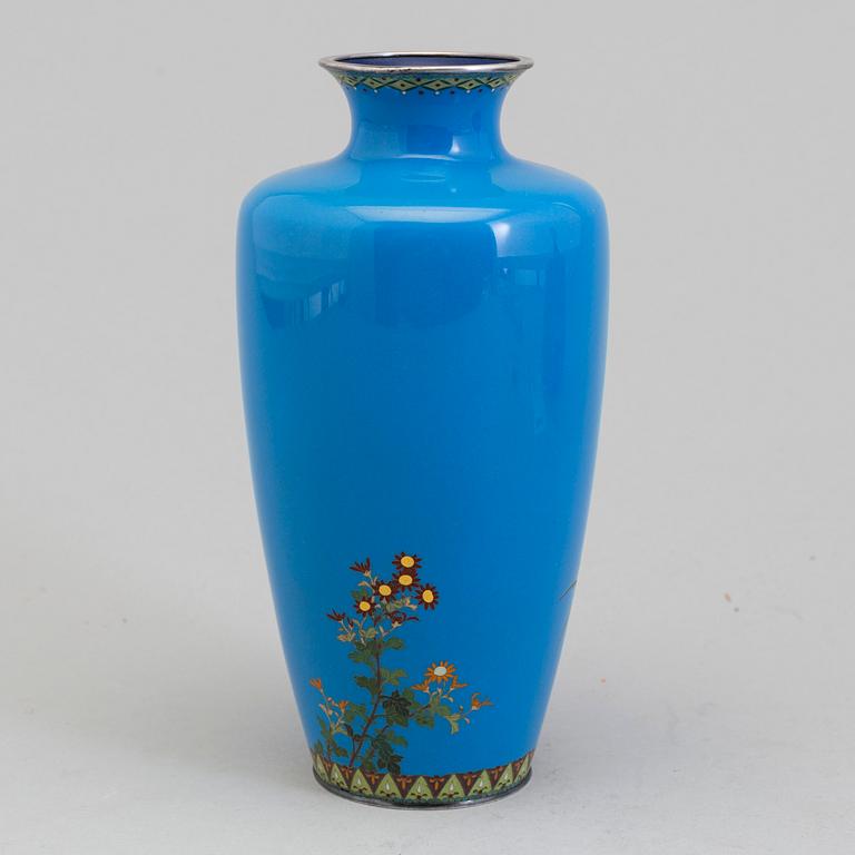 A cloisonne and silver vase, China, 20th century.