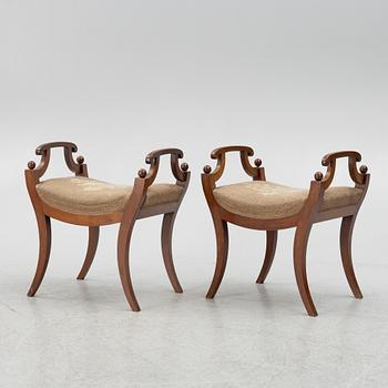Taburetter, ett par, Karl Johan, 1800-tal.