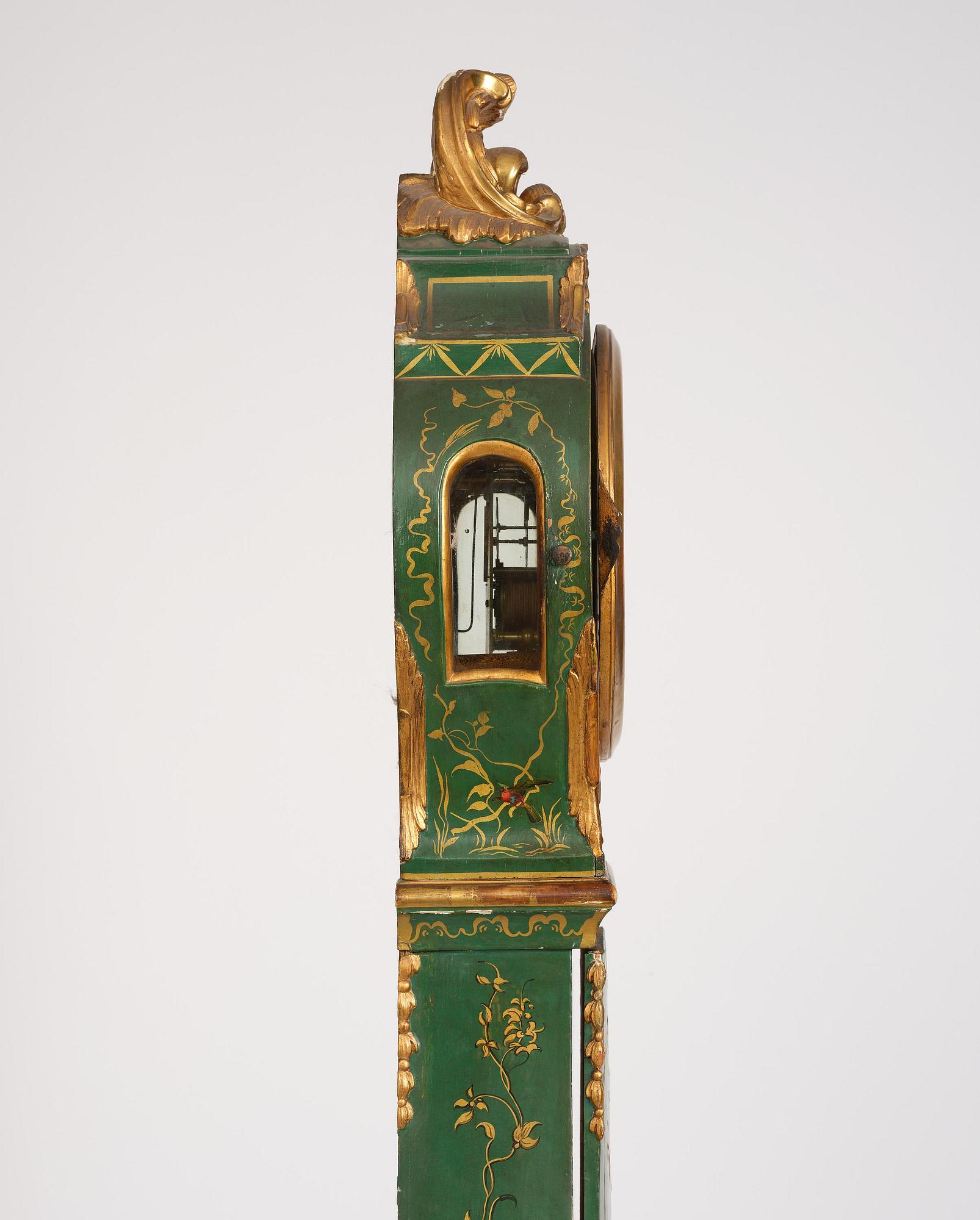 A rococo longcase clock by P. Ernst (watchmaker in Stockholm 1753-84).