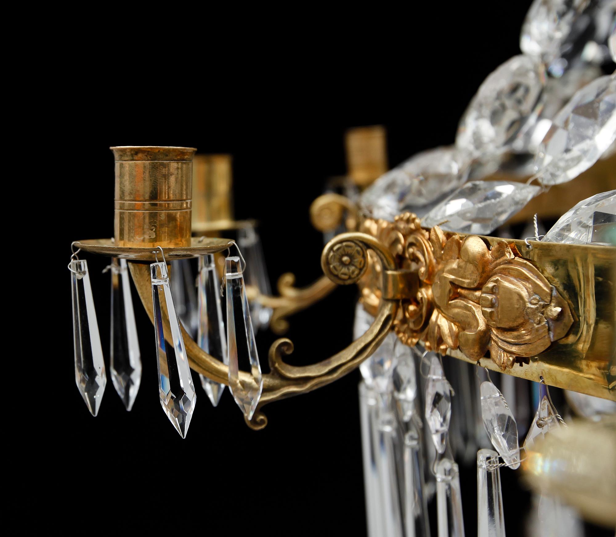 LJUSKRONA, empire, 1800-talets första hälft. Höjd ca 105 cm.