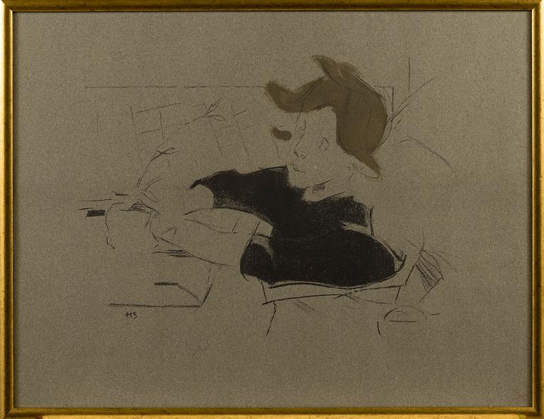 HELENE SCHJERFBECK, litograph, signed in the print, stamped Gösta Stenman a tergo.