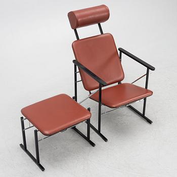 Yrjö Kukkapuro, armchair with footstool, "A500 series", Avarte, Finland.
