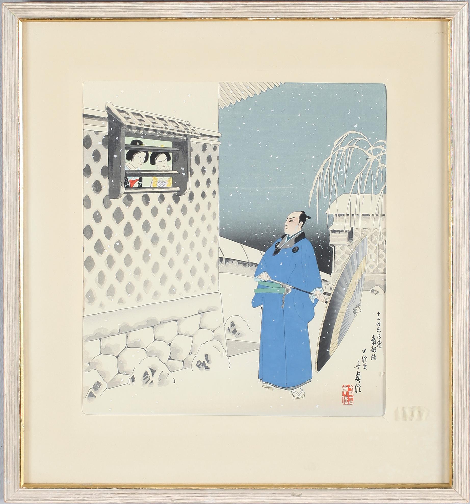 TRÄSNITT, 2 st, Japan, 1900-tal.