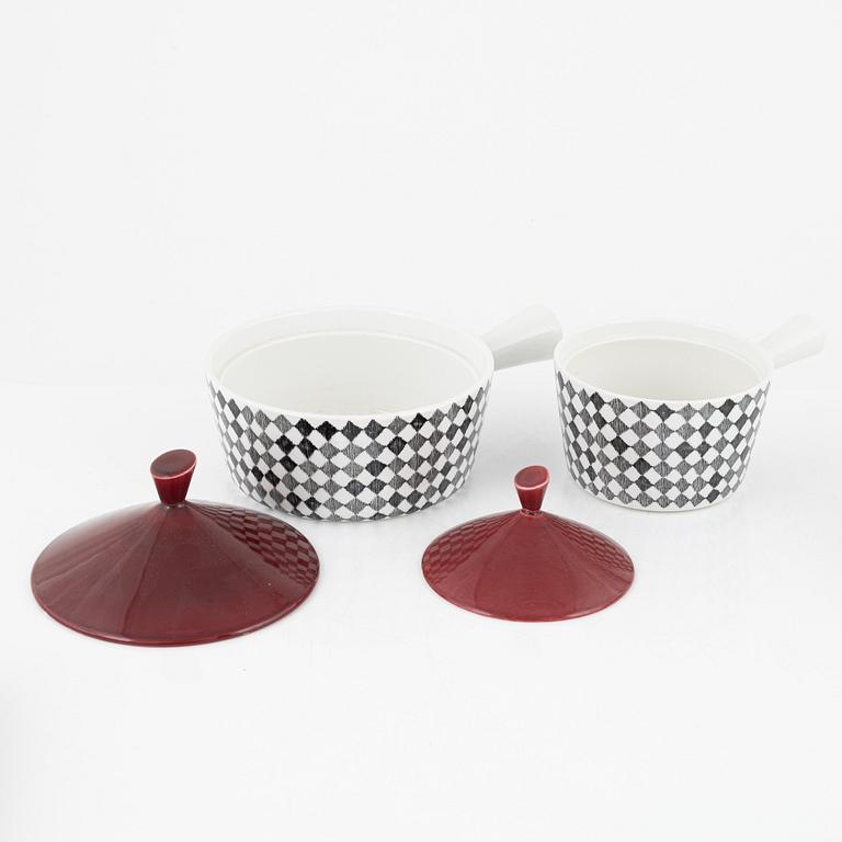 Marianne Westman, five service pieces, 'Red Top', Rörstrand.