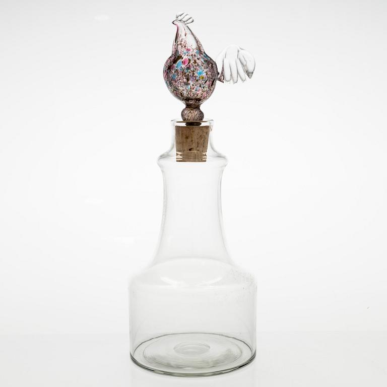 Kaj Franck, karahvi, malli 1502, "Kukkopullo" signeerattu K. Franck Nuutajärvi Notsjö -63.